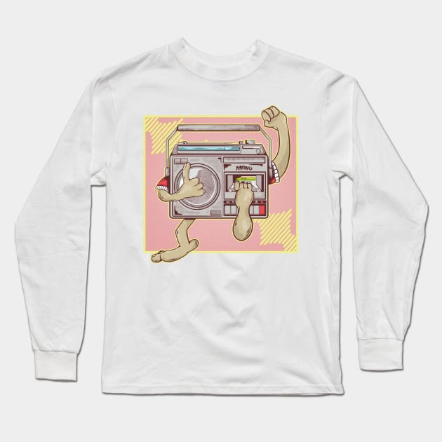 Eighties mono cassette player Long Sleeve T-Shirt by mailboxdisco